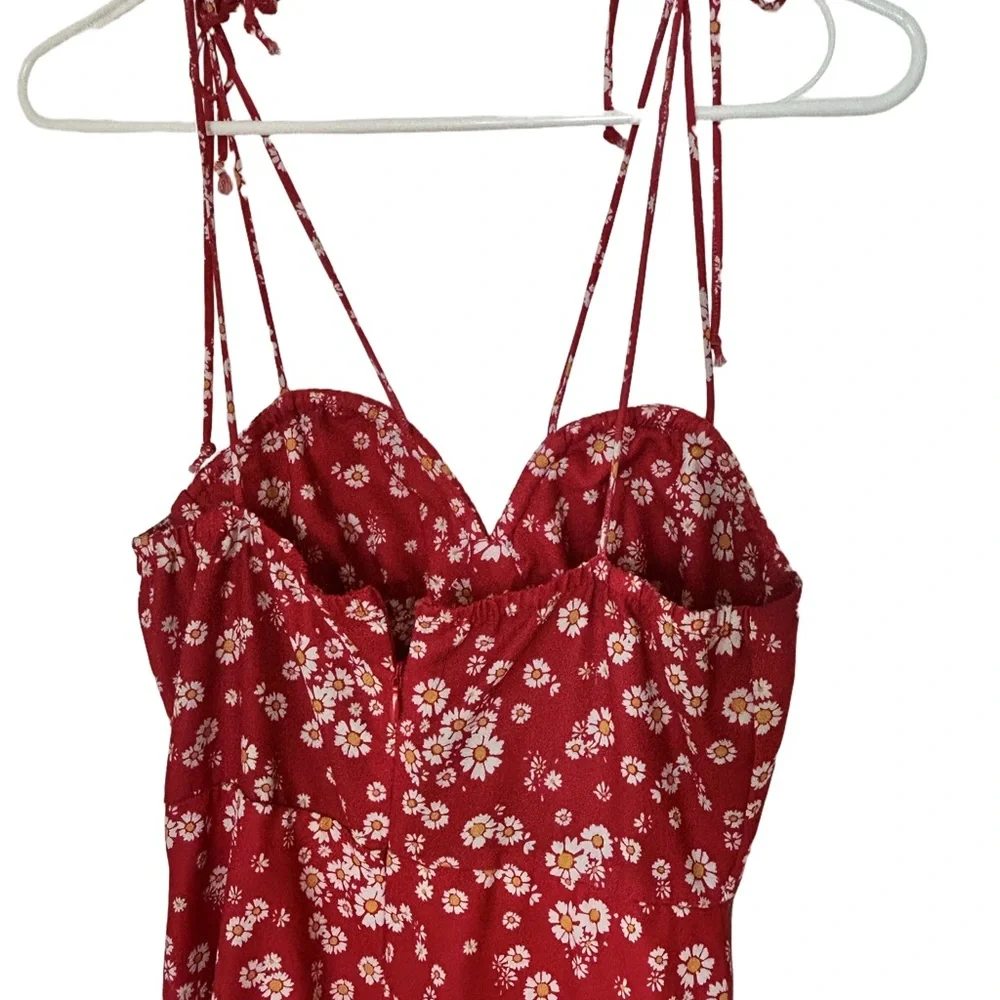 Princess Polly Floral Red Summer Dress Size 2/XS - Picture 7 of 9